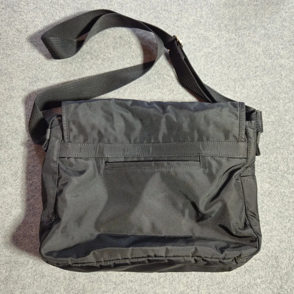 Bogner Black Nylon Messenger Bag Crossbody‎ Adjustable Strap Flap Top BT 05/12